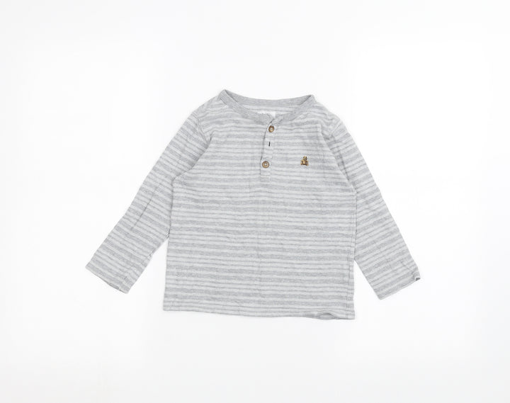 Gap Girls Grey Striped  Basic T-Shirt Size 3 Years