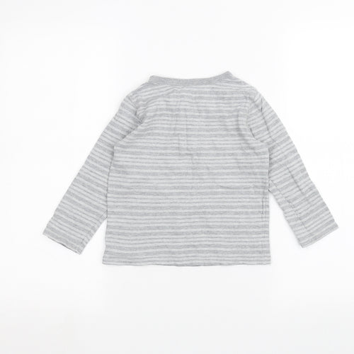 Gap Girls Grey Striped  Basic T-Shirt Size 3 Years