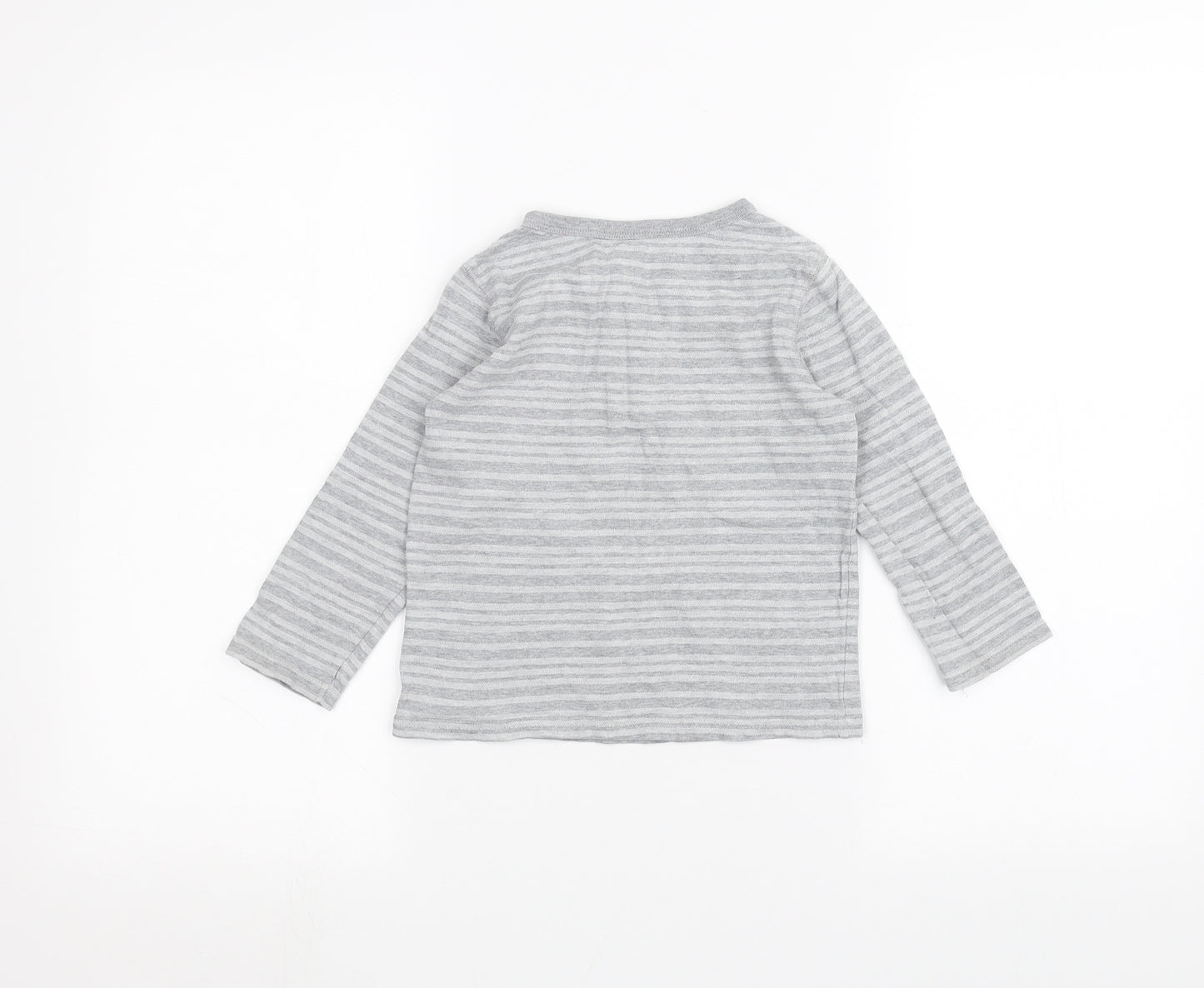 Gap Girls Grey Striped  Basic T-Shirt Size 3 Years