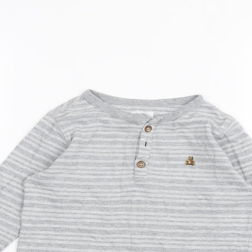 Gap Girls Grey Striped  Basic T-Shirt Size 3 Years
