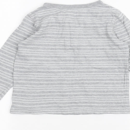 Gap Girls Grey Striped  Basic T-Shirt Size 3 Years