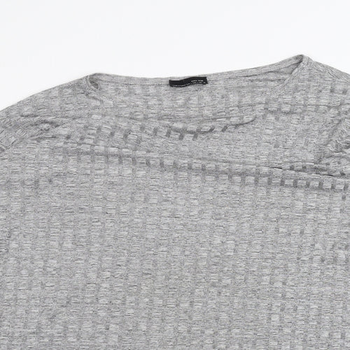 Zara Womens Grey   Basic T-Shirt Size L