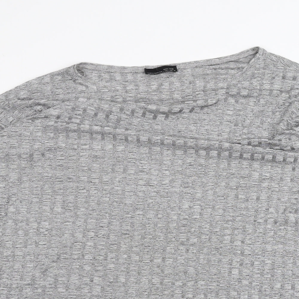 Zara Womens Grey   Basic T-Shirt Size L