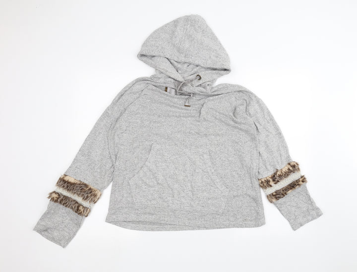 River Island Womens Grey Pullover Hoodie Size S