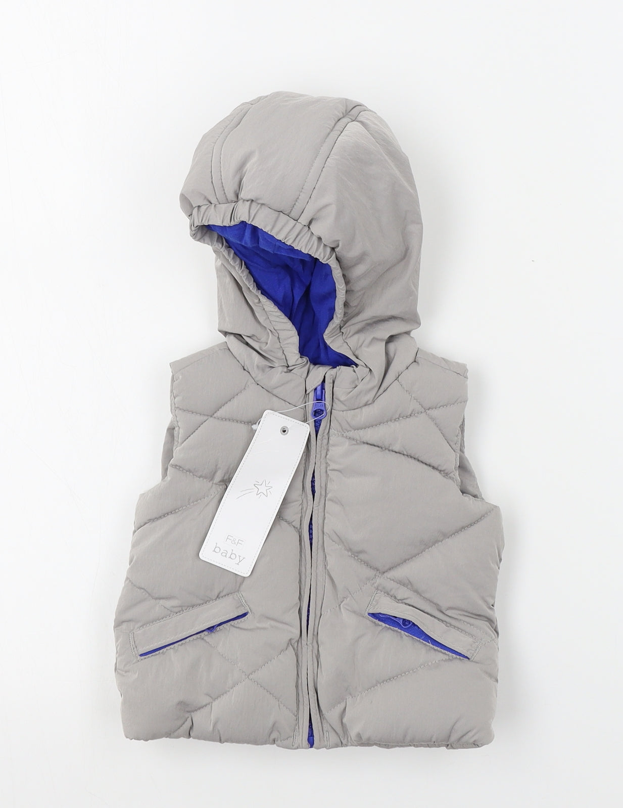 F&F Baby Grey   Gilet Coat Size 3-6 Months