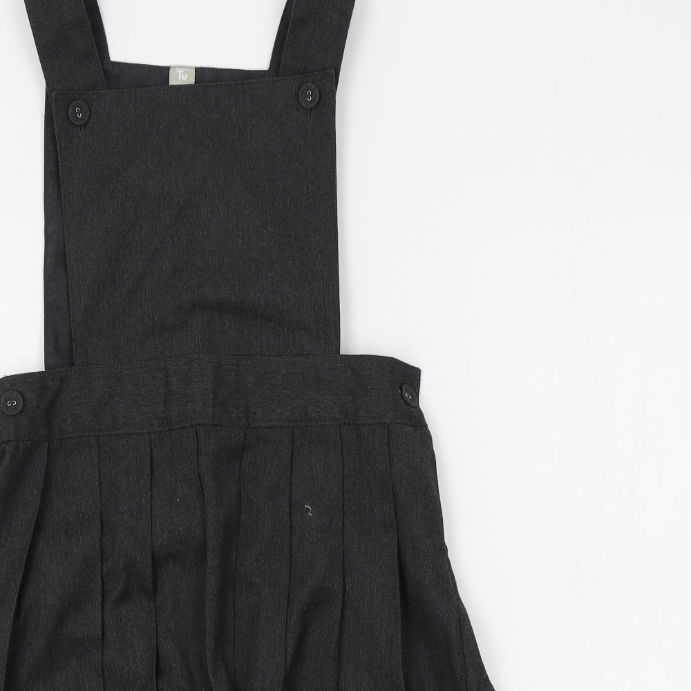 TU Girls Grey   Pinafore/Dungaree Dress  Size 10 Years