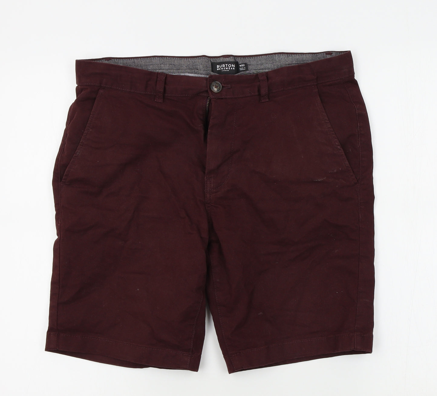 Burton Menswear Mens Red   Bermuda Shorts Size 32