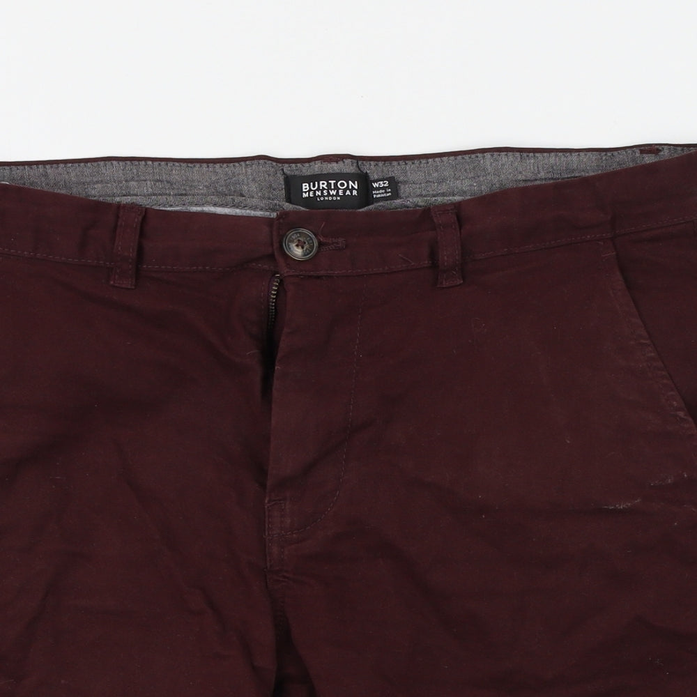 Burton Menswear Mens Red   Bermuda Shorts Size 32