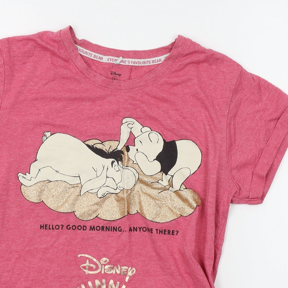 Primark Womens Pink   Basic T-Shirt Size S  - Disney, Winnie the ooh