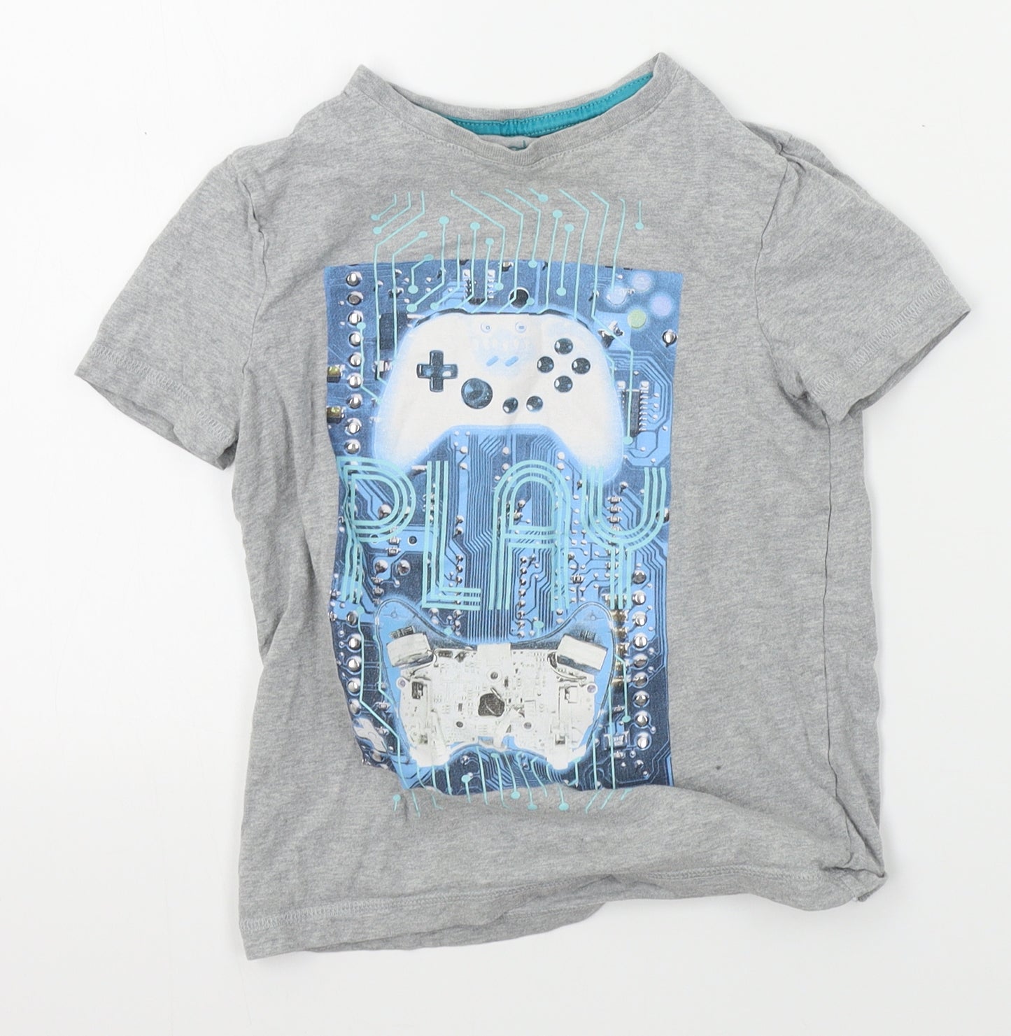 F&F Boys Grey   Basic T-Shirt Size 6-7 Years