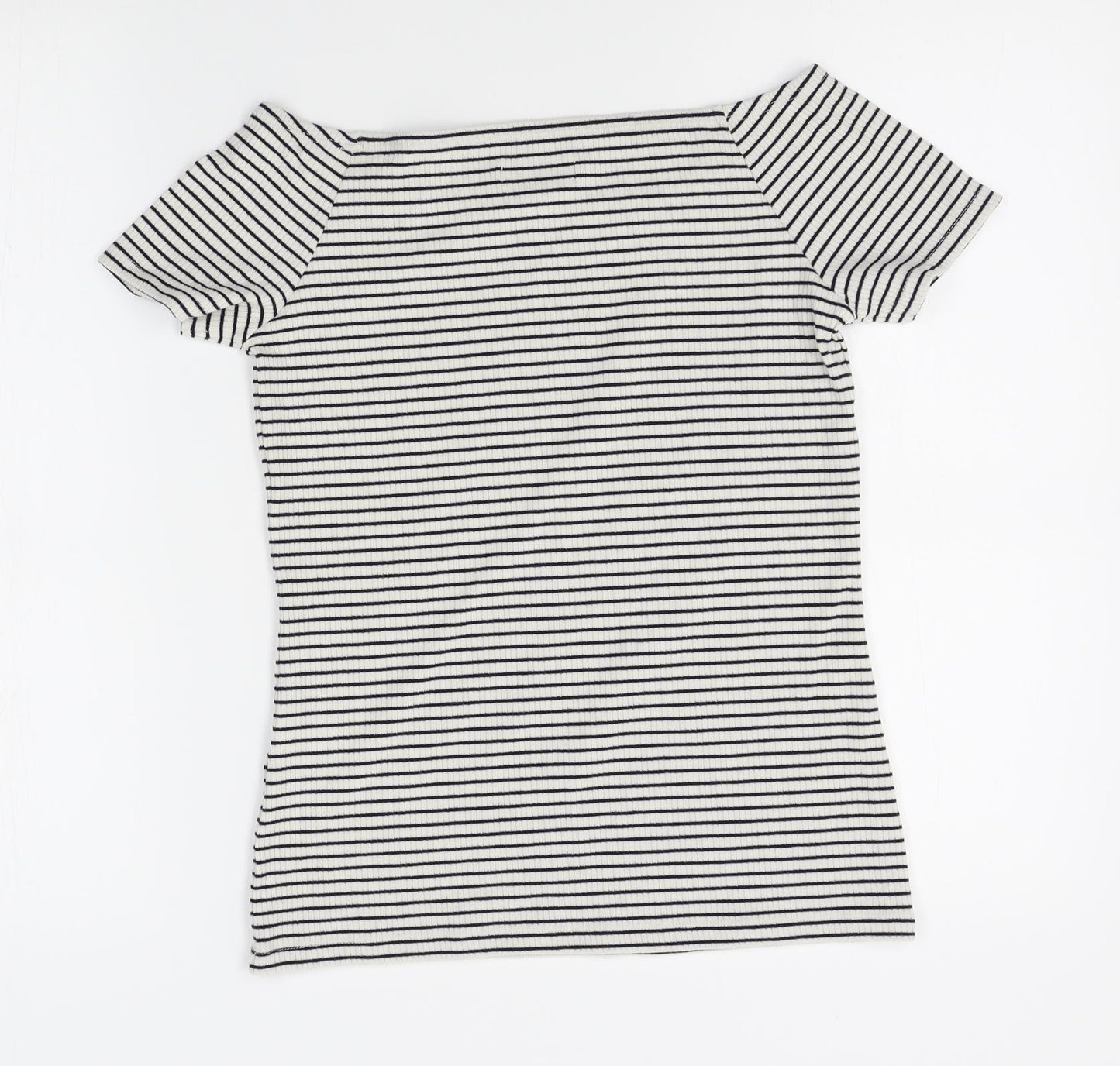 RR Womens White Striped  Pullover Jumper Size M