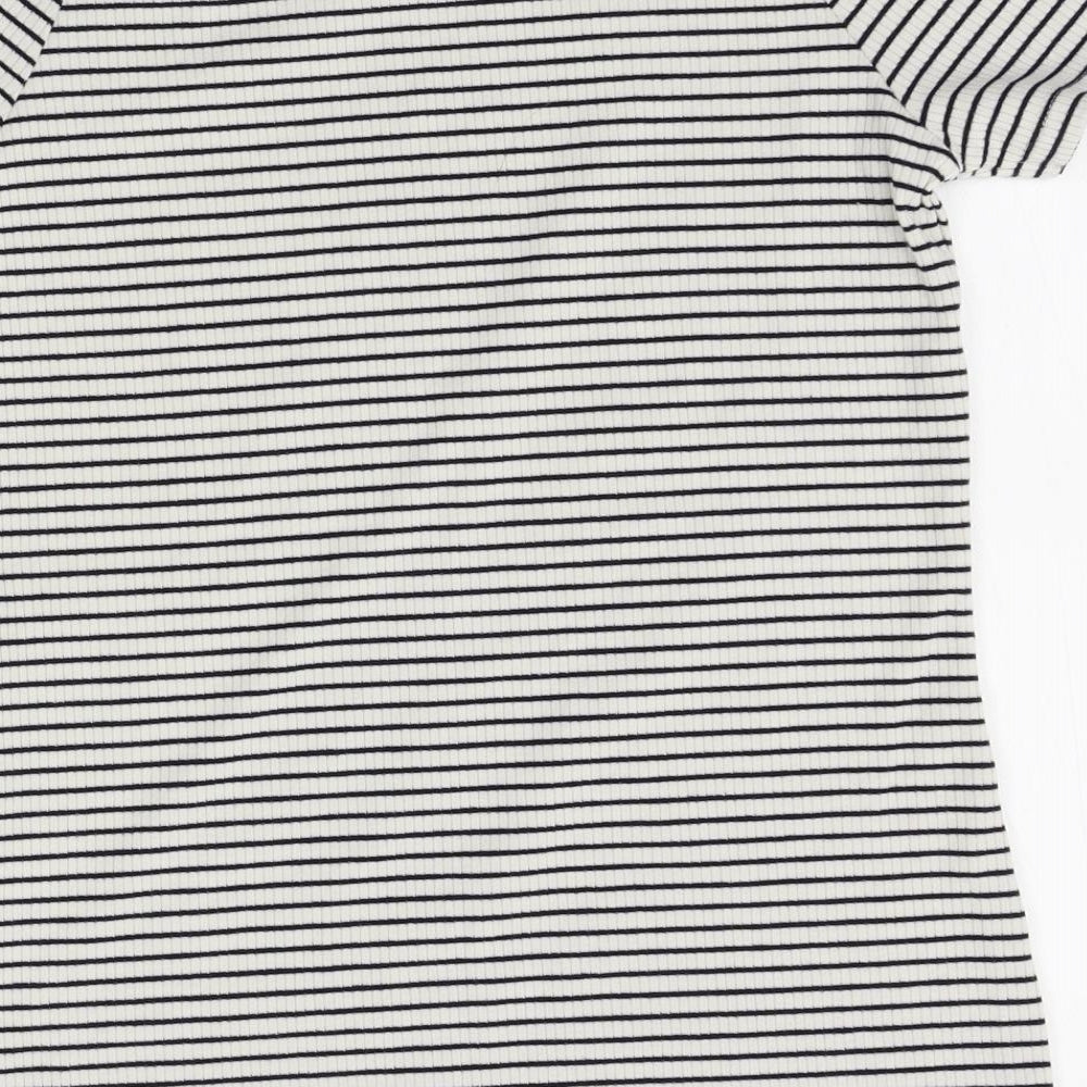 RR Womens White Striped  Pullover Jumper Size M