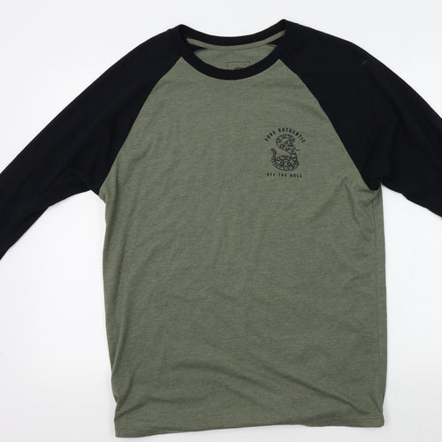 VANS Mens Green    T-Shirt Size L  - custom fit