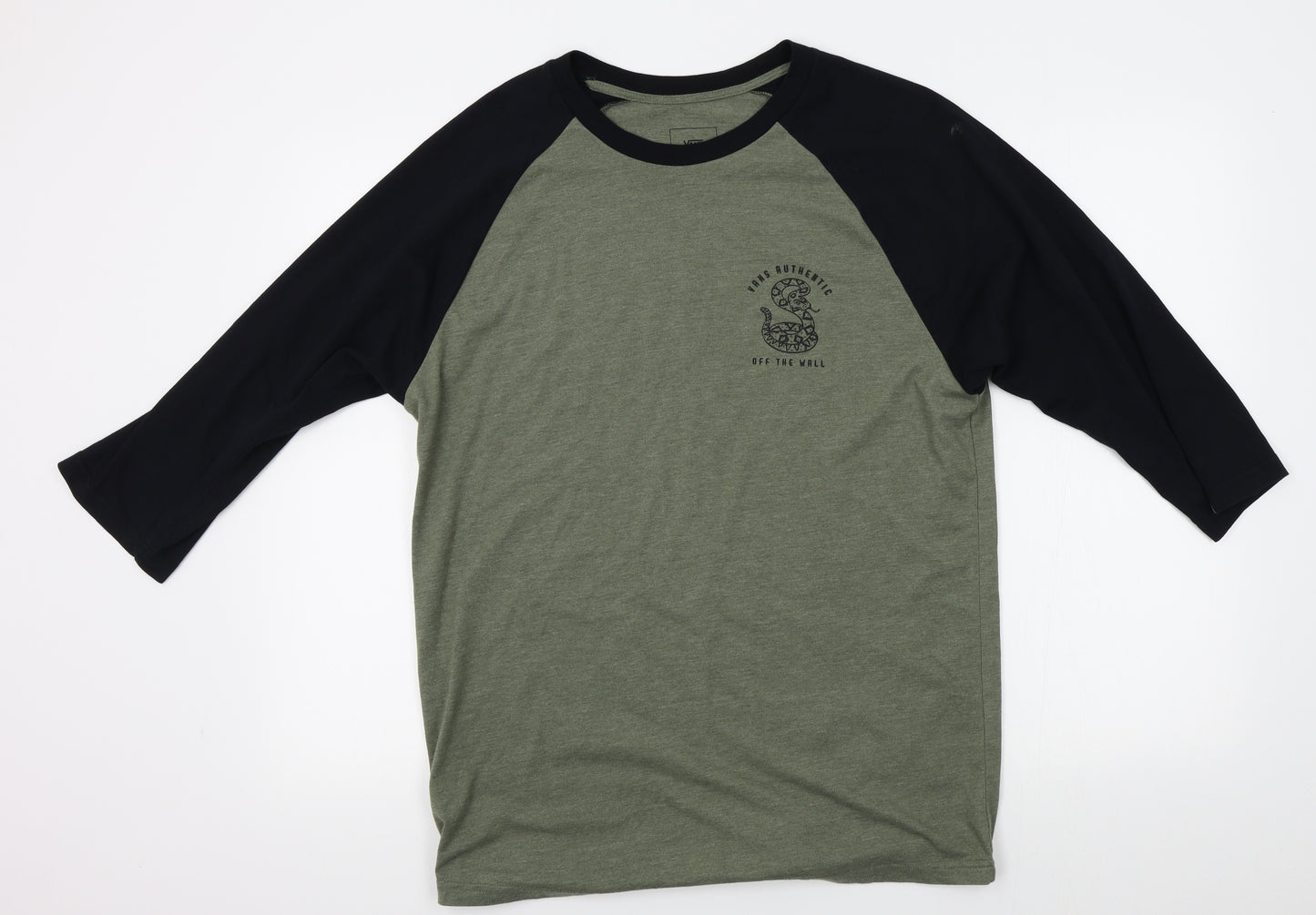 VANS Mens Green    T-Shirt Size L  - custom fit
