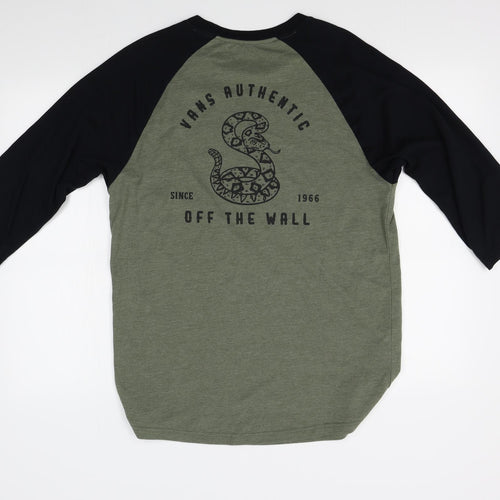 VANS Mens Green    T-Shirt Size L  - custom fit
