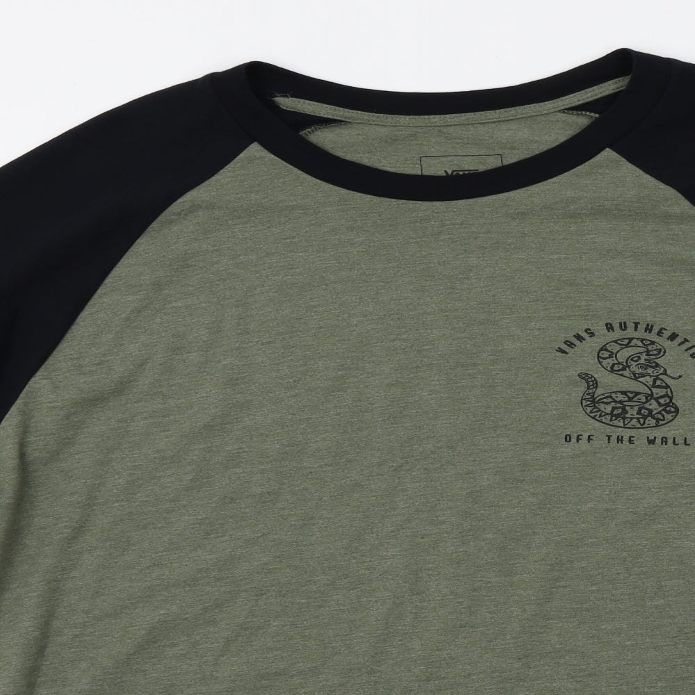 VANS Mens Green    T-Shirt Size L  - custom fit