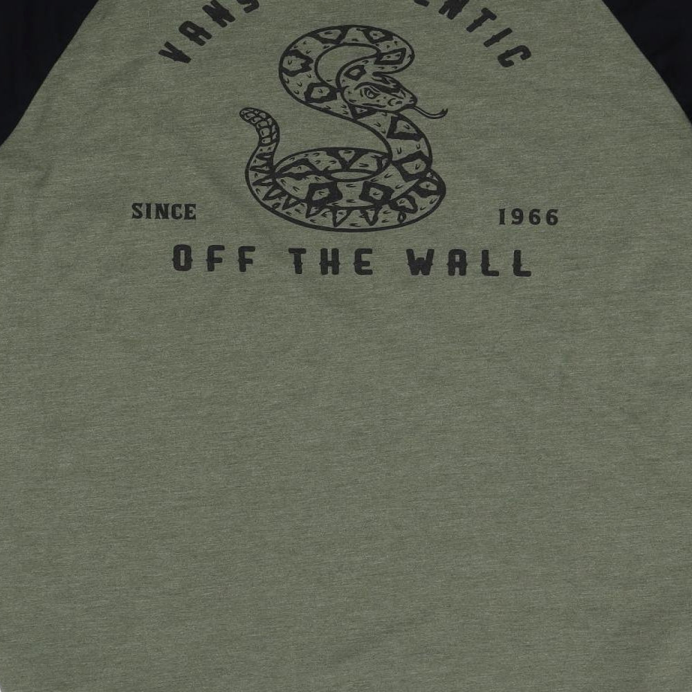 VANS Mens Green    T-Shirt Size L  - custom fit
