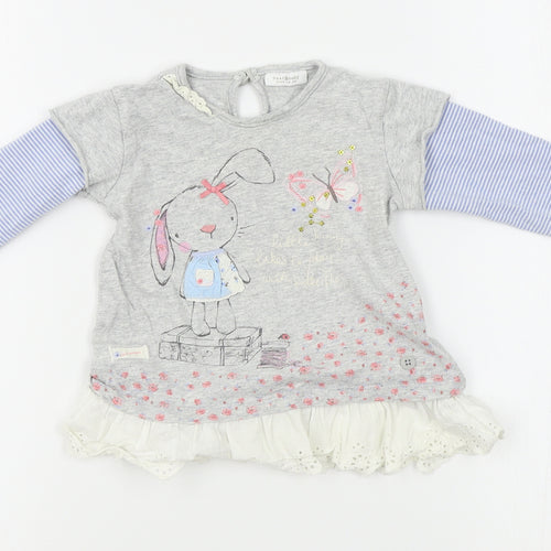 NEXT Girls Grey   Basic Blouse Size 6-9 Months