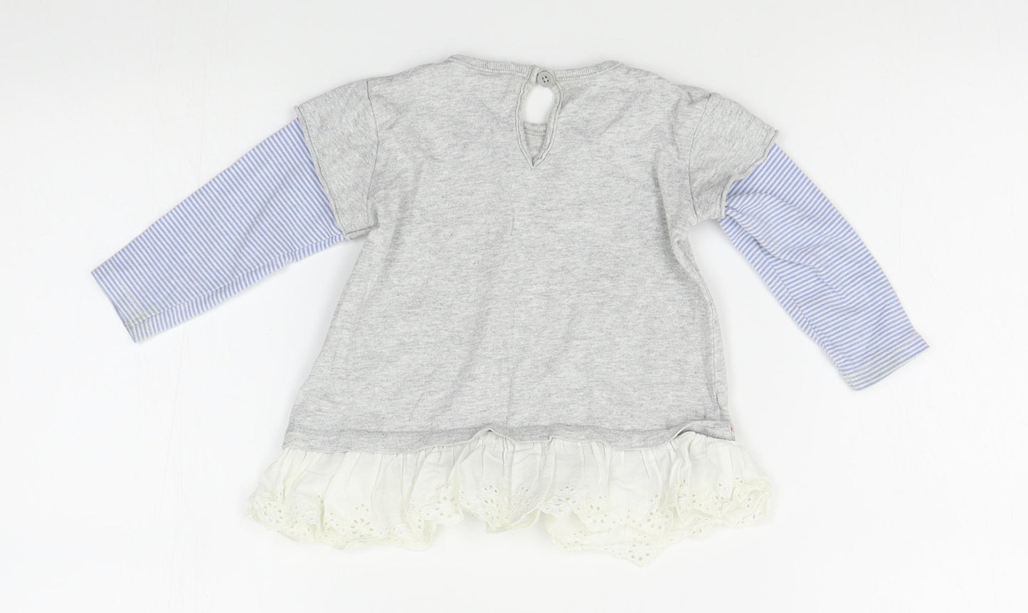 NEXT Girls Grey   Basic Blouse Size 6-9 Months