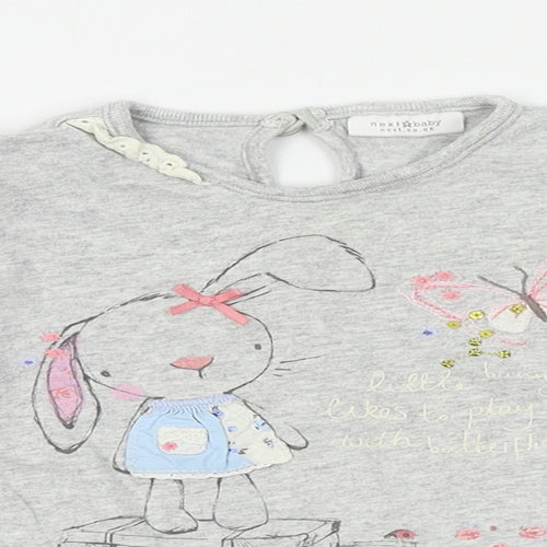 NEXT Girls Grey   Basic Blouse Size 6-9 Months