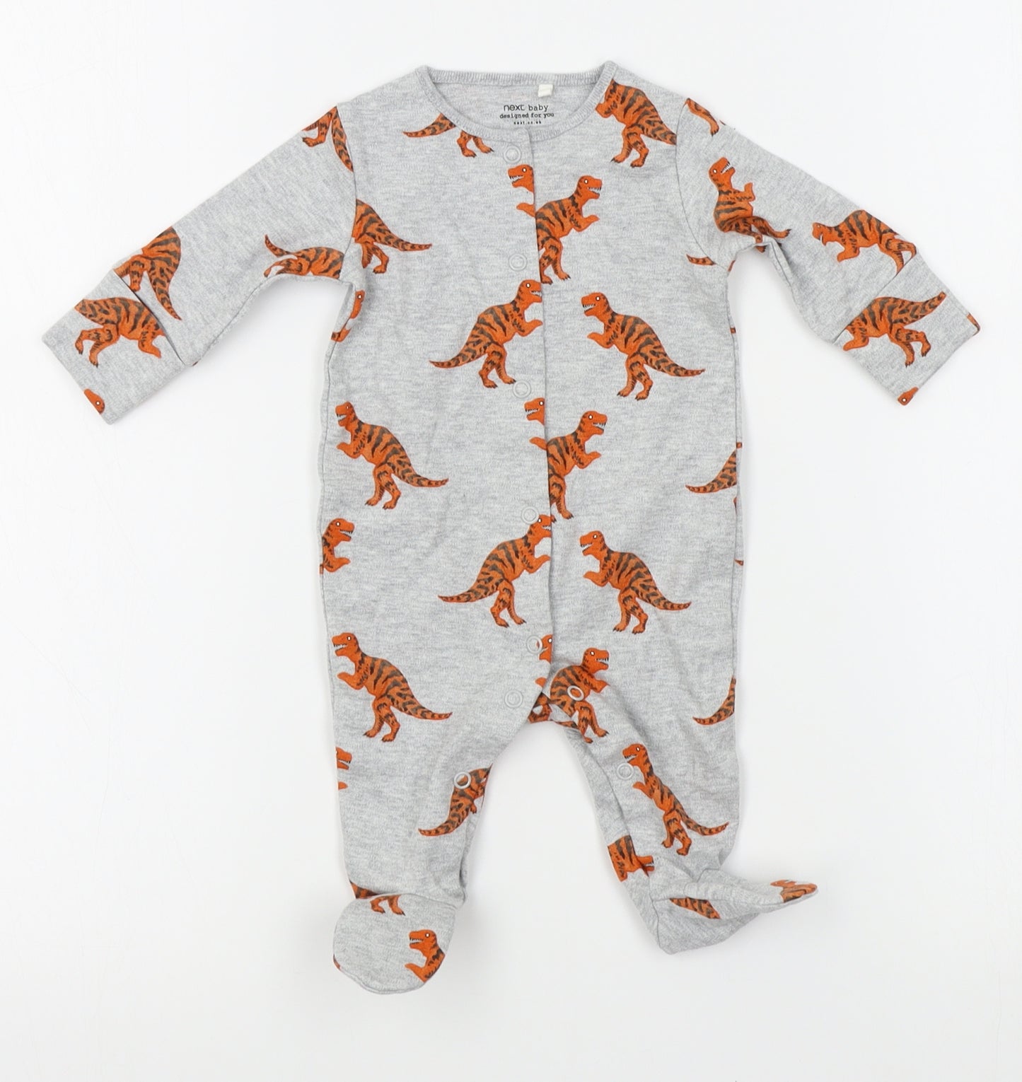NEXT Baby Grey Animal Print  Babygrow One-Piece Size 0-3 Months