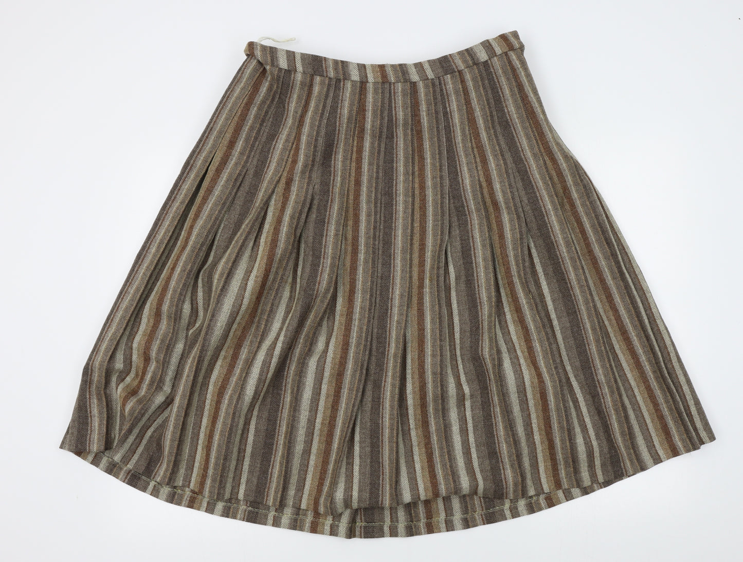 EWM Womens Brown Striped  Pleated Skirt Size 20