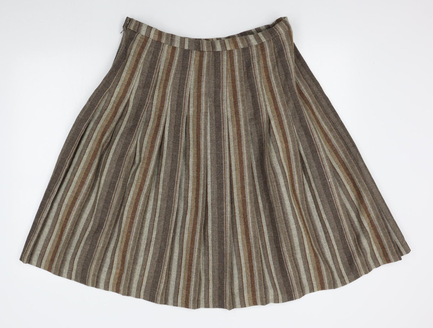 EWM Womens Brown Striped  Pleated Skirt Size 20