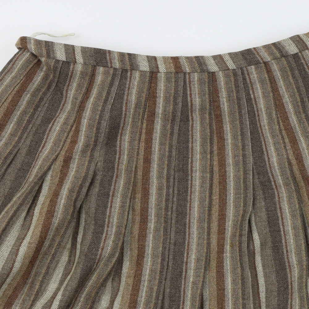 EWM Womens Brown Striped  Pleated Skirt Size 20