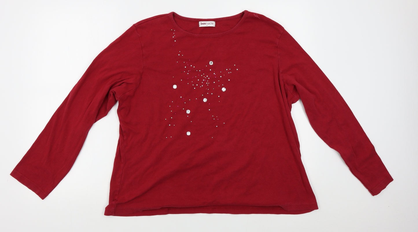 Bonmarche Womens Red   Pullover Jumper Size XL