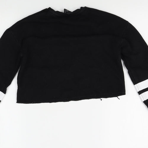 Preworn Girls Black   Pullover Sweatshirt Size 10-11 Years  - cropped, unicorns