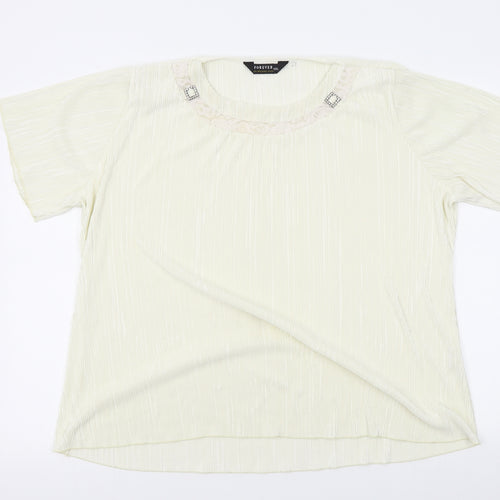 Forever Womens Ivory   Basic Blouse Size 2XL