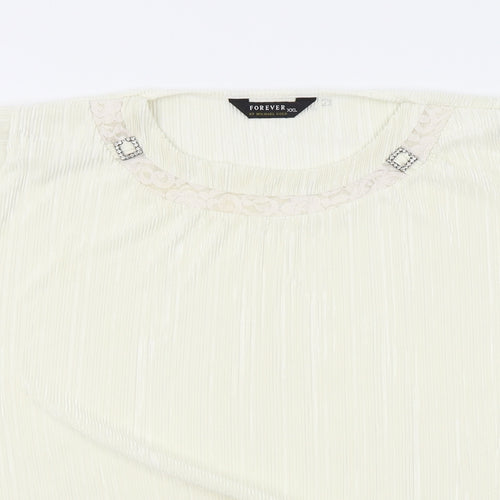 Forever Womens Ivory   Basic Blouse Size 2XL