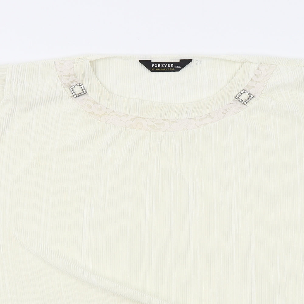 Forever Womens Ivory   Basic Blouse Size 2XL