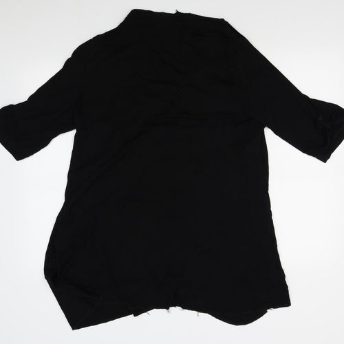 Preworn Womens Black Animal Print  Wrap Jumper Size 20  - shirt insert