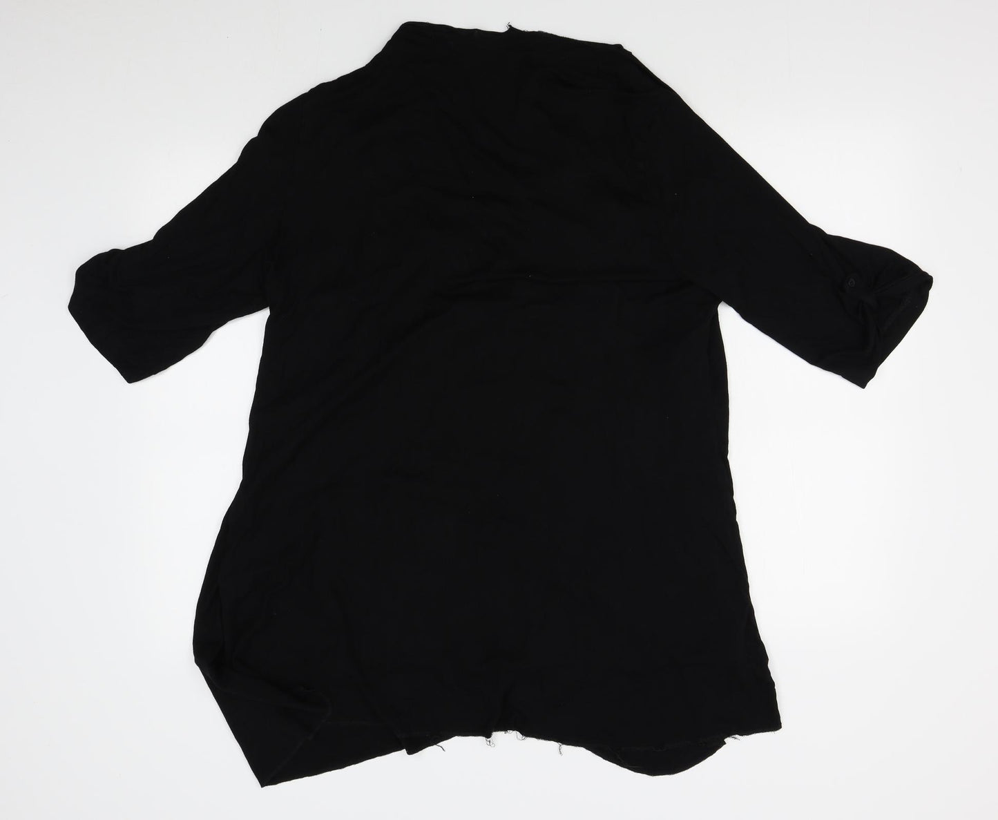 Preworn Womens Black Animal Print  Wrap Jumper Size 20  - shirt insert