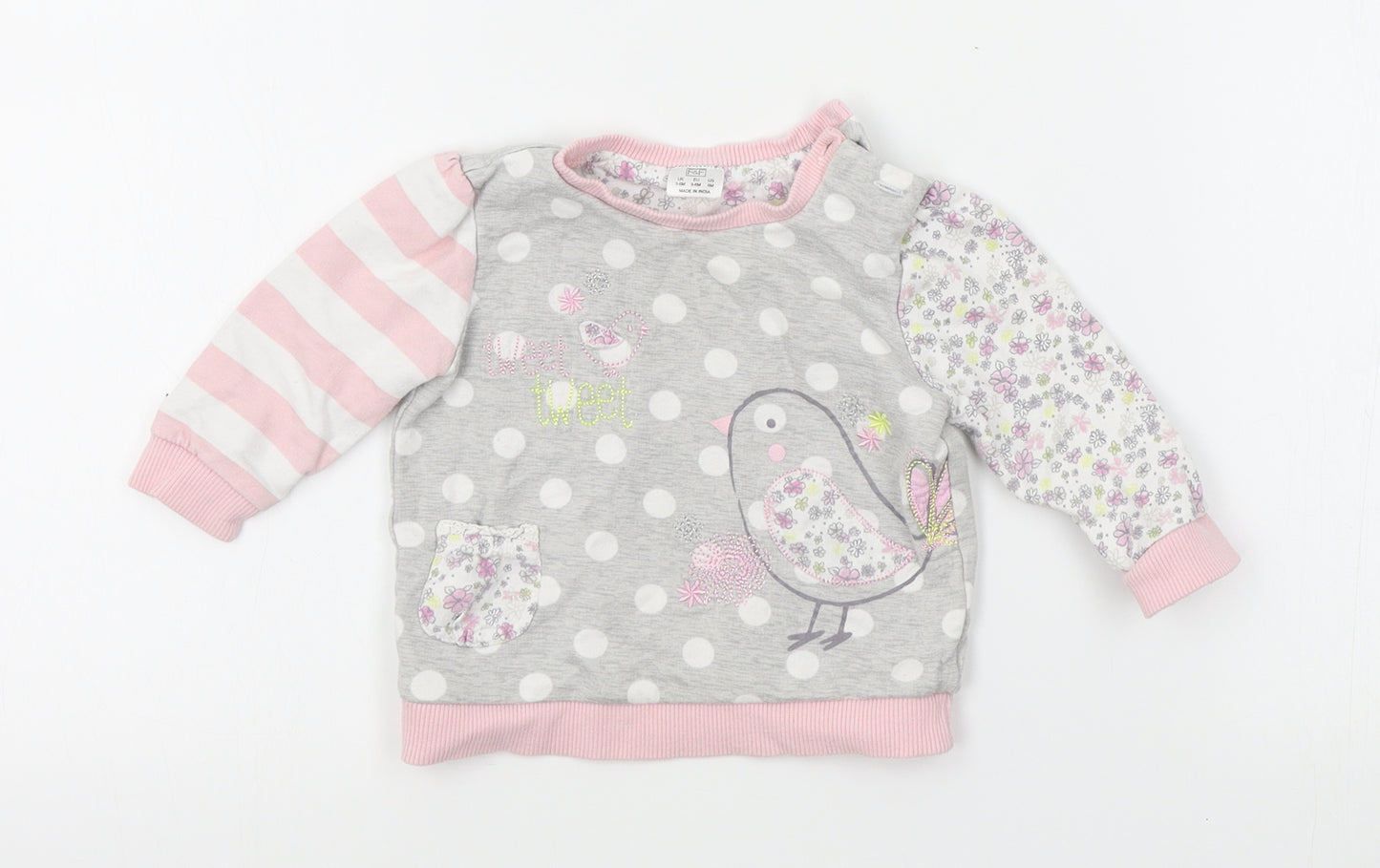 F&F Girls Pink   Pullover Jumper Size 3-6 Months