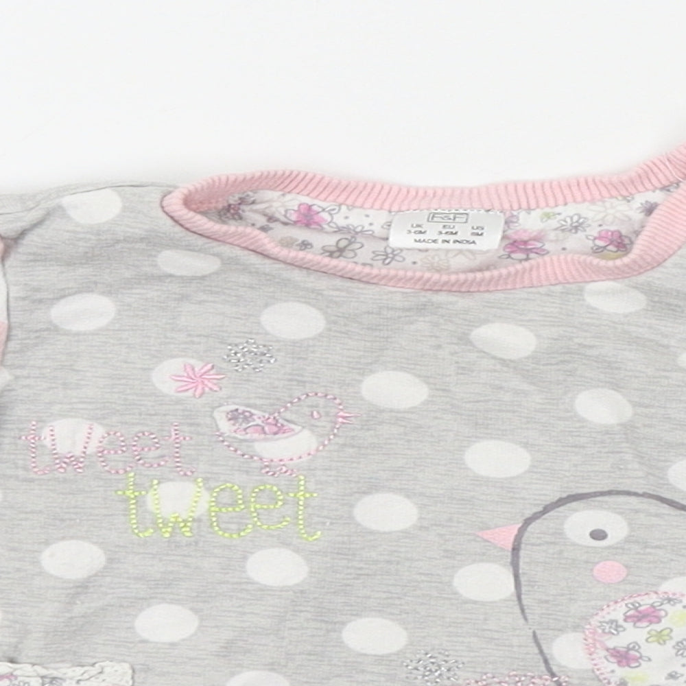 F&F Girls Pink   Pullover Jumper Size 3-6 Months