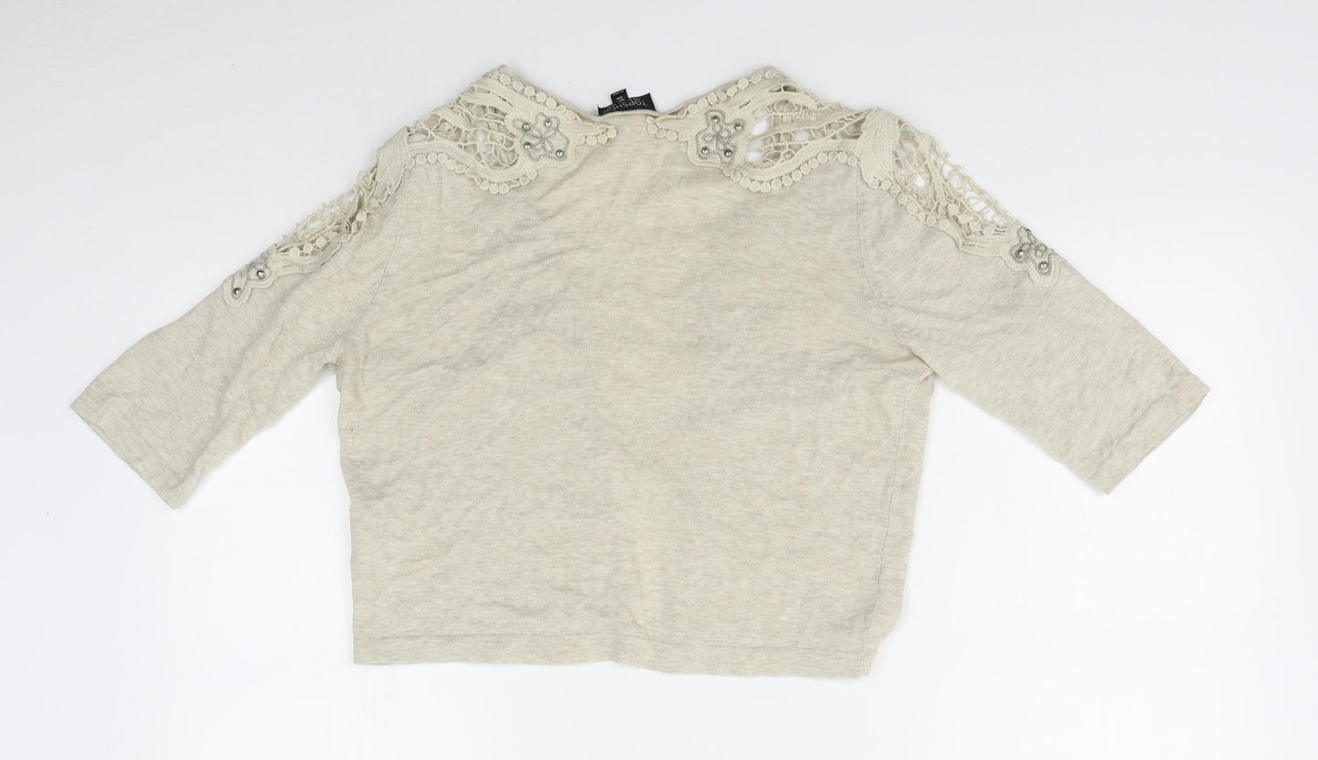 Topshop Womens Beige   Cardigan Jumper Size 12