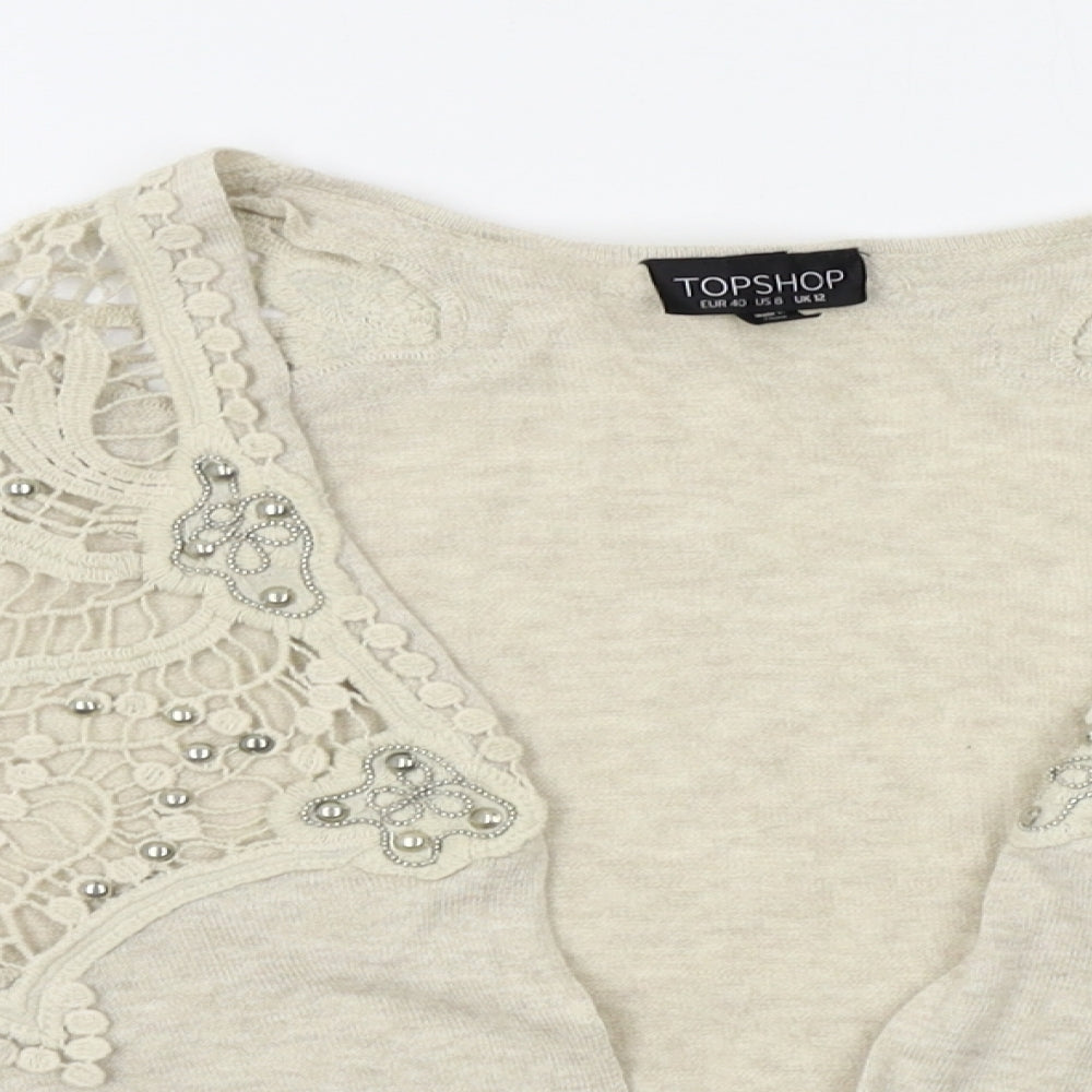 Topshop Womens Beige   Cardigan Jumper Size 12