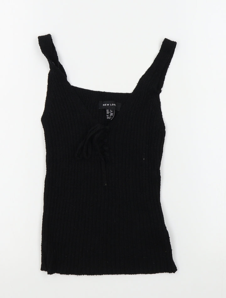 New Look Womens Black Vest Jumper Size 6