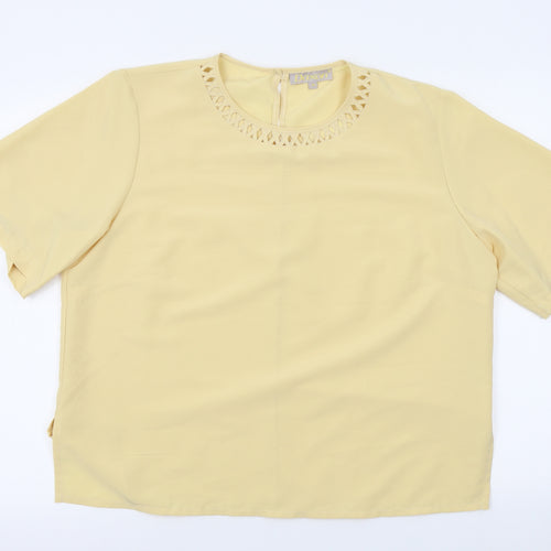 Daxon Womens Yellow   Basic Blouse Size 18