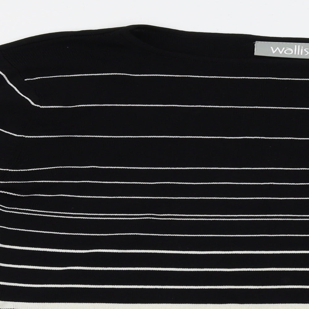 Wallis Womens Black Striped  Pullover Jumper Size 14