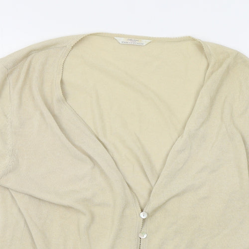 M&S Womens Beige   Cardigan Jumper Size 14