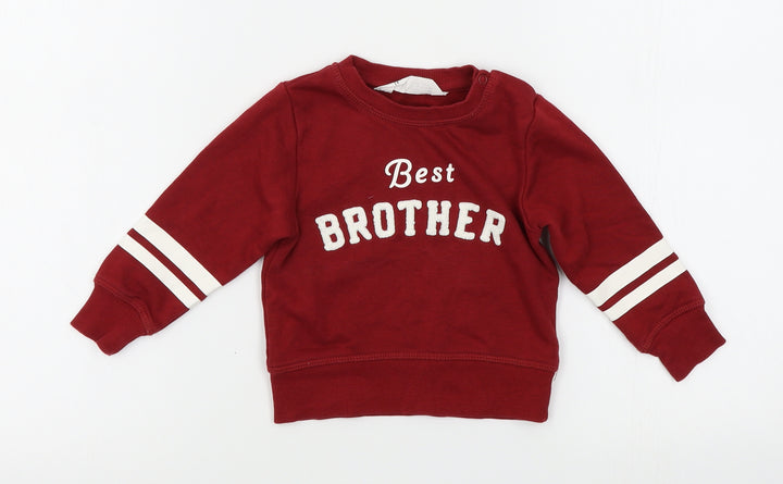 H&M Baby Red Pullover Jumper Size 6-9 Months