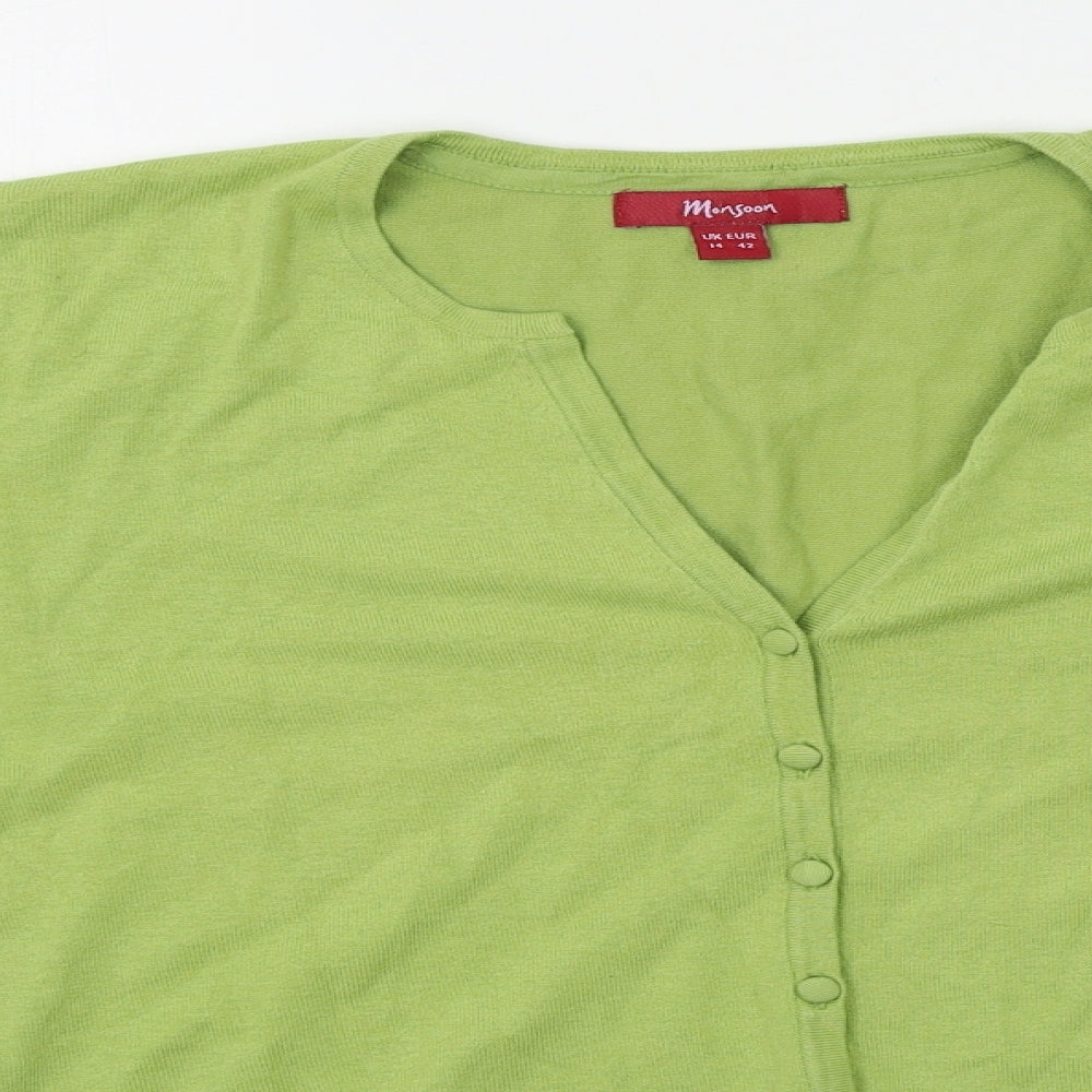 Monsoon Womens Green   Cardigan Jumper Size 14