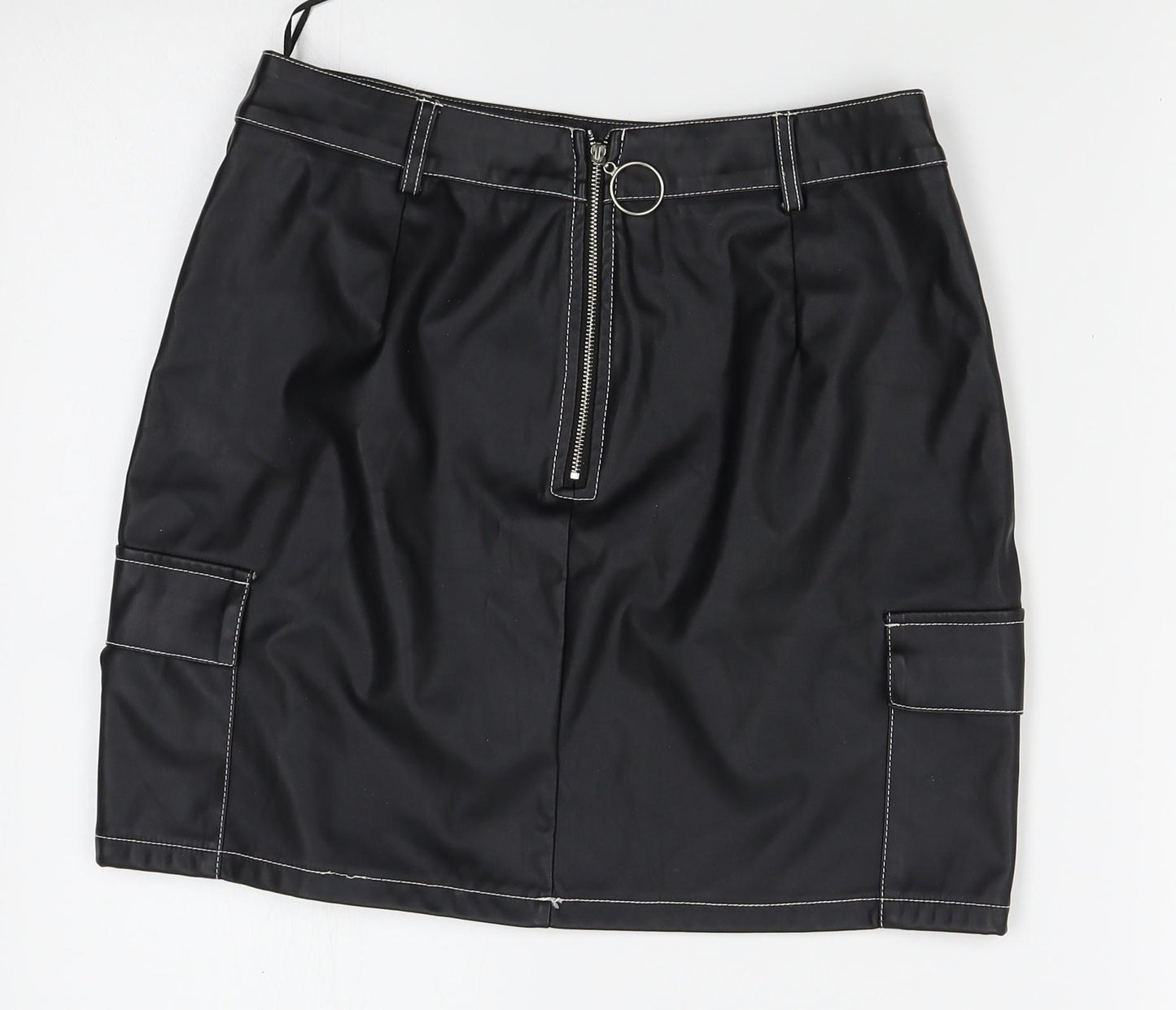 PRETTYLITTLETHING Womens Black   Straight & Pencil Skirt Size 10