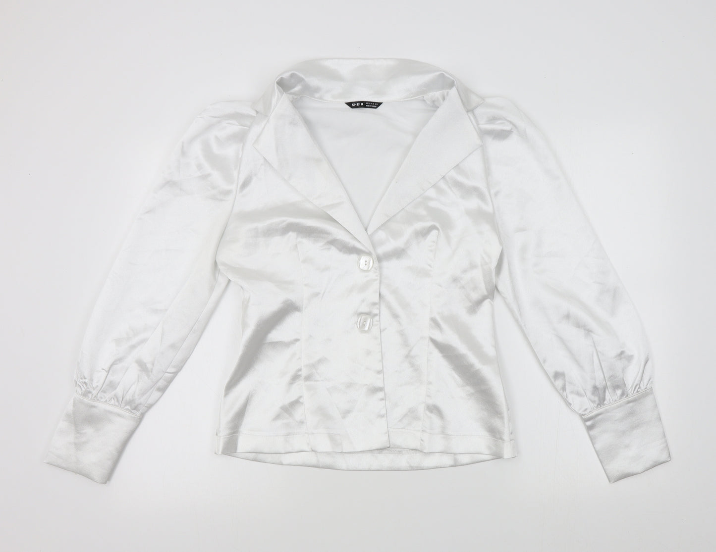 SheIn Womens Silver   Jacket Blazer Size M  - shiny