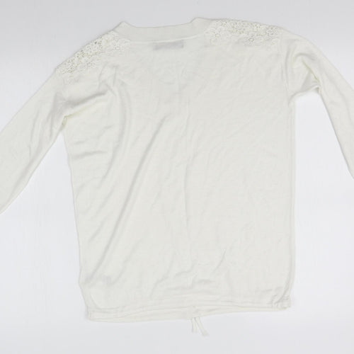 M&S Womens White   Pullover Jumper Size S