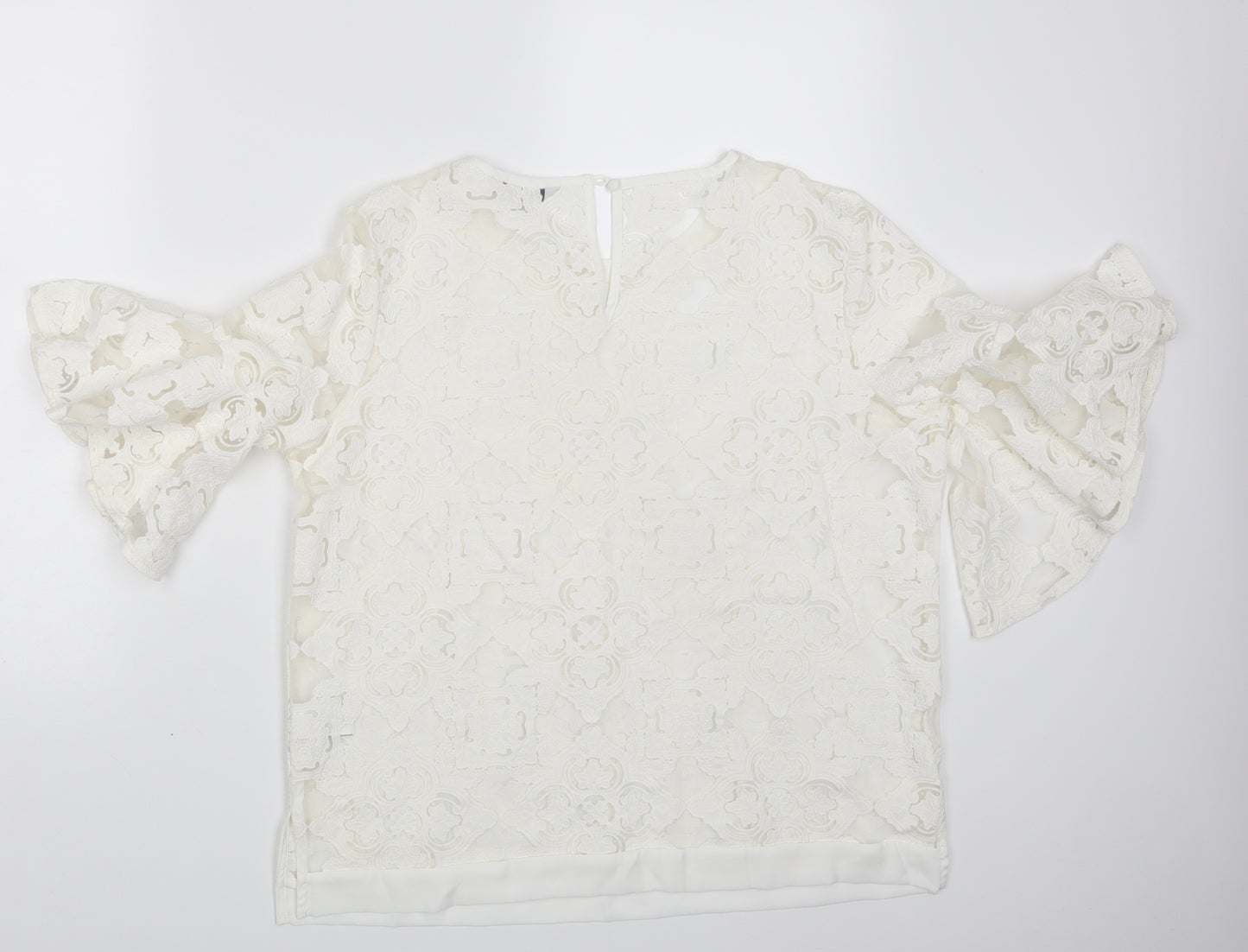 NEXT Womens Ivory Floral  Basic Blouse Size 14
