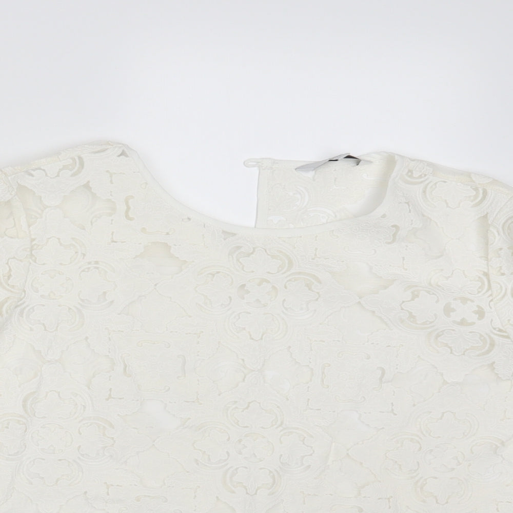 NEXT Womens Ivory Floral  Basic Blouse Size 14